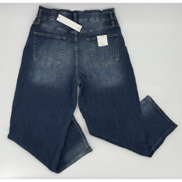 New Vigoss Jeans Womens 31 Blue Janis Stretch Medium Wash Elastic Waist Zip Fly - Picture 1 of 13